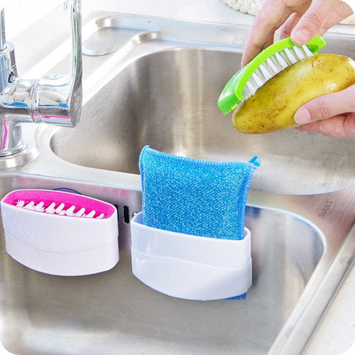 Creative Kitchen Knife and Fork Chopsticks Cleaning Brush with Suction
