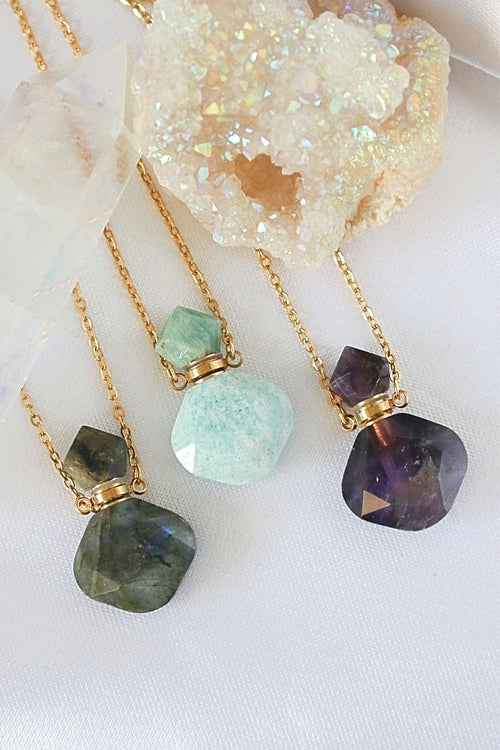 Luxury Mini Crystals Bottles | 24 Karat Natural Crystals Necklaces