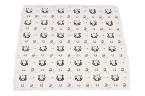 Hear Me Roar Lion and Rhinos and Elephants Bamboo Newcastle Blanket